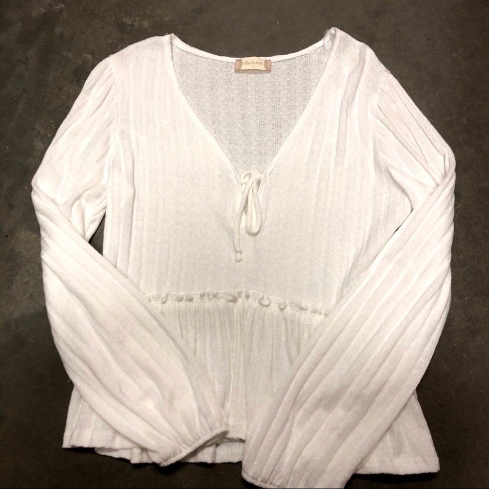 Altard state long sleeve baby doll sweater